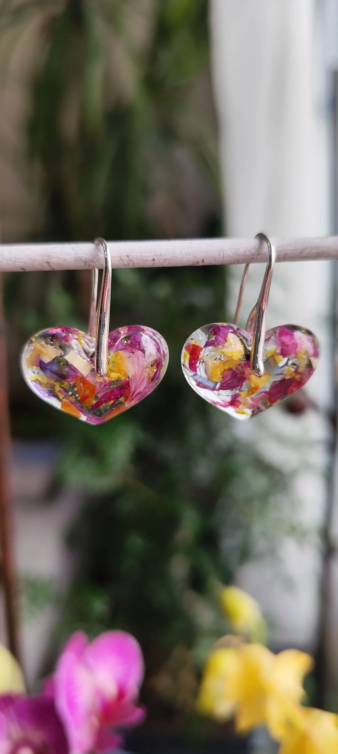 Boucles d'oreilles #fleur naturelle #CŒUR – photo 6